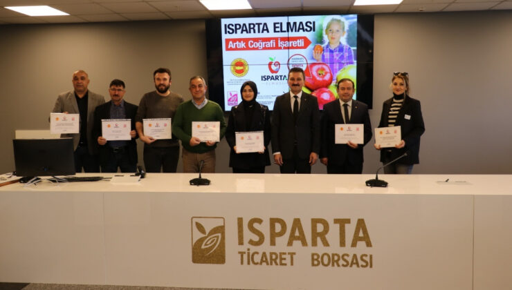8 ihracatçı firma, Isparta elması’nın coğrafi işaret tescil belgesini aldı